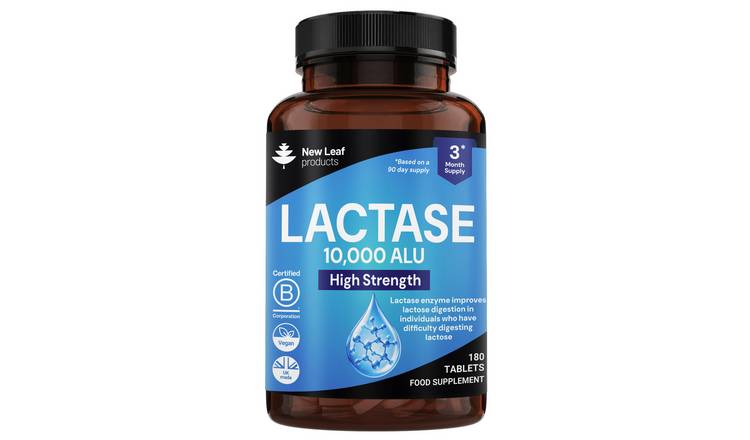New Leaf Lactase 10,000 ALU 154mg For Lactose - 180 Tablets