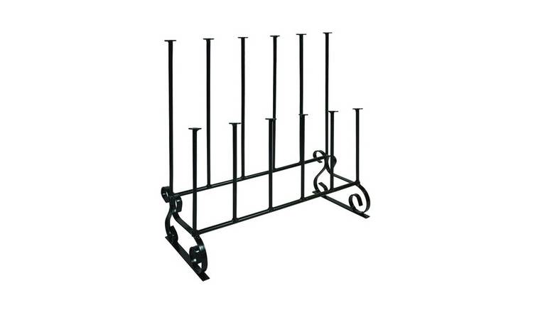 Garden Pride 6 Pair Wellington Boot Stand & Walking Boot Stand - Black