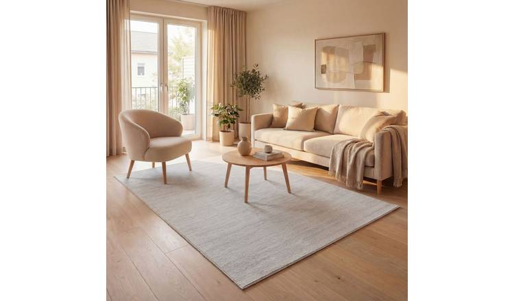 The Rugs Cream and Grey Carmel Modern Striped Rug - 80 x 150cm