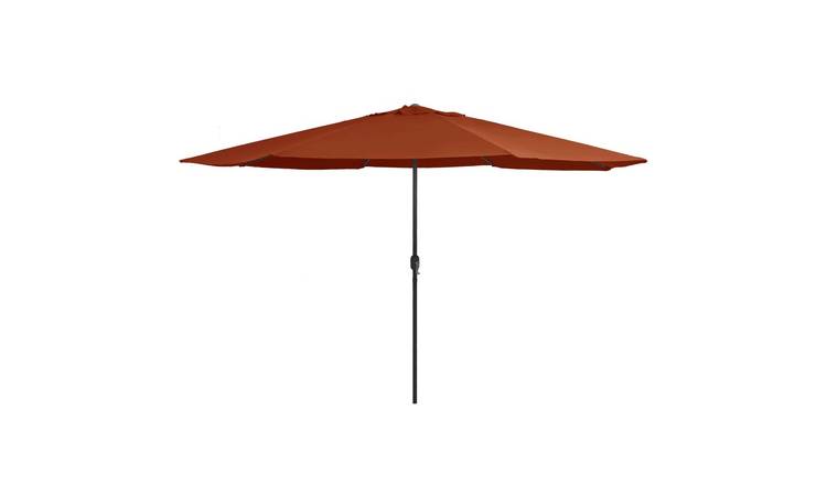 Walplus Polyester Garden Parasol - Terracotta - 390 x 247 cm