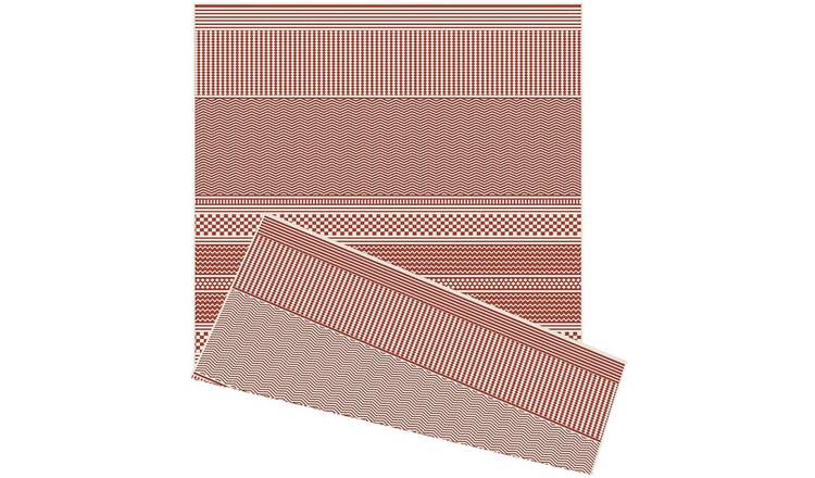 The Rugs Orange Duo Weave Fine Line Reversible Outdoor Rug - 160 x 230cm