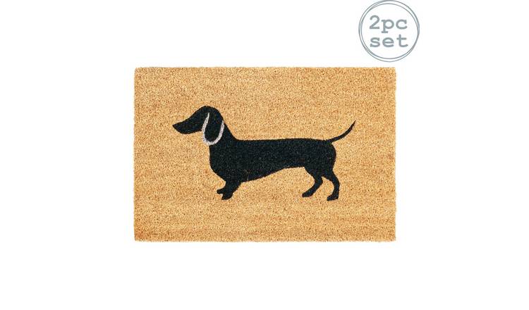 Nicola Spring Coir Door Mats - Sausage Dog - Pack of 2