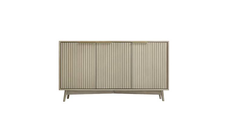 HomeGardenDirect Monza Fluted 3 Door Sideboard with Fluted Detailing  - Pale Ash