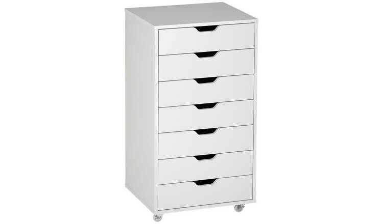 Vinsetto 5 drawer Mobile Office Cabinet on Wheels - White