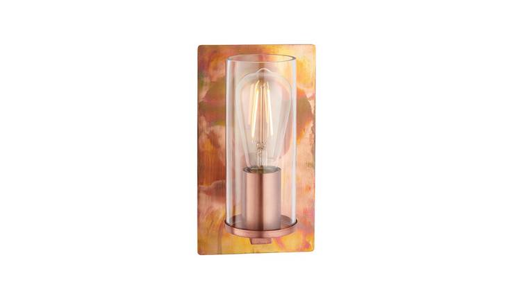 Loops Direct Steel and Glass Wall Light - Copper Patina