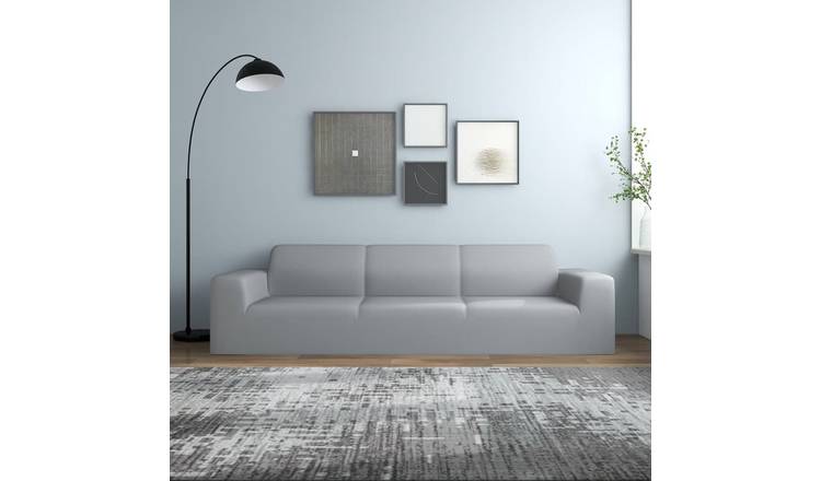 Walplus Polyester 4-Seater Stretch Couch Slipcover Jersey - Grey