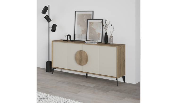 Decortie Gora 4 Sliding Door Sideboard - Dark Oak Effect