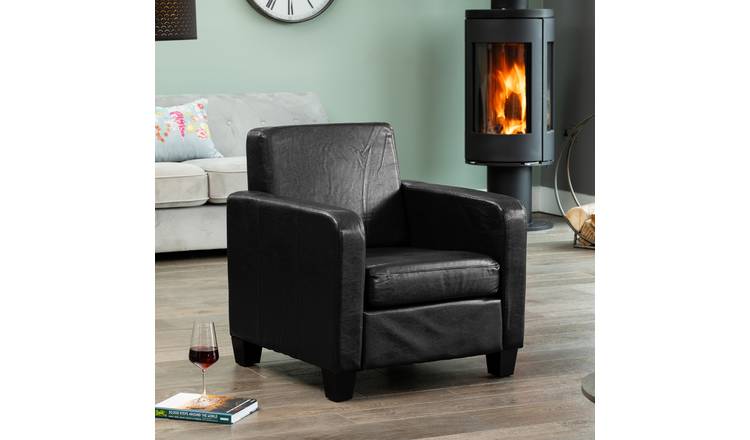 Artemis Home Bethel Faux Leather Armchair - Black
