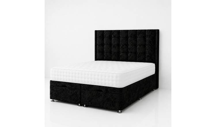 Comfy Deluxe Kai 4ft Small Double  Ottoman End Lift  Bed Set - Crush Black