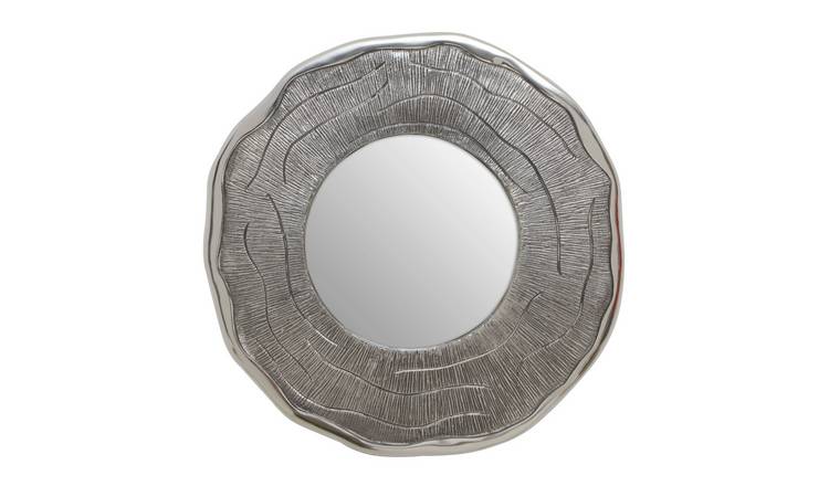 Orsina Silva Small Oak Effect Wall Mirror – Silver
