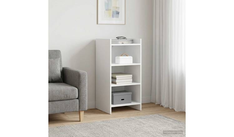 Walplus 3 Shelf Rectangular Engineered Wood Sideboard - White - 40 x 36 x 80 cm