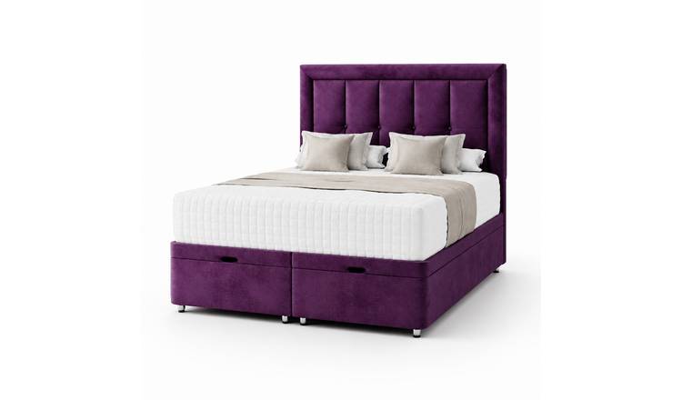 Comfy Deluxe Ren  4ft Small Double  Ottoman End Lift  Bed Set - Naples Purple