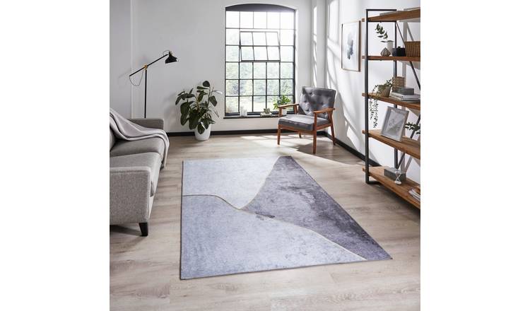 Mega Flooring Grey Modern Abstract Rug - 120 x 170cm