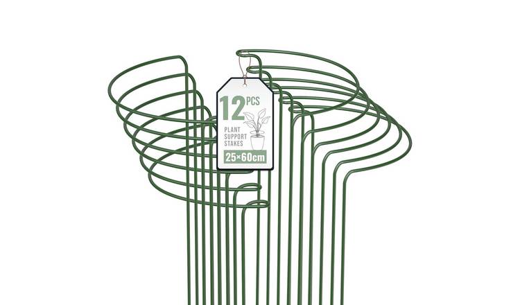 Vivo Technologies 12 Pack Plant Support Stakes Metal Supports - 25cm × 44cm