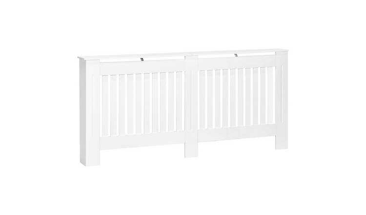 HOMCOM 172cm MDF Slatted Radiator Cover - White