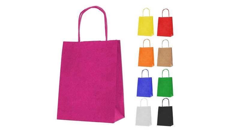 Merrimen Twisted Handle Kraft Paper Gift Bags - Pack of 30 - Fuchsia