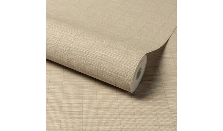 Grandeco Stitched Bamboo Grasscloth Textured Wallpaper - Neutral