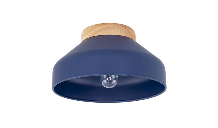Happy Homewares Midnight Blue Chic Scandinavian Semi Flush Ceiling Light - 30cm