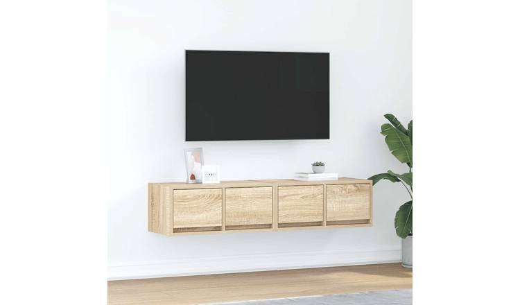 Walplus 2 Piece Engineered Wood TV Cabinet - Sonoma Oak - 60 x 31 x 25.5 cm