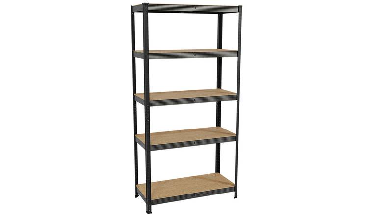 Home Vida 5 Tier Garage Shelf Single Bay - Black