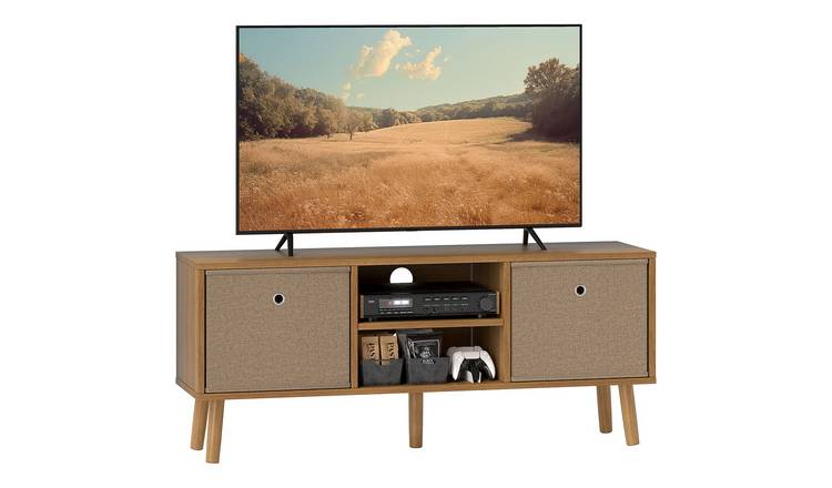 HOMCOM Foldable Drawers TV Cabinet Stand Unit - Brown