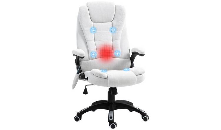 Vinsetto Linen Fabric Executive Computer Desk Chair - Cream White