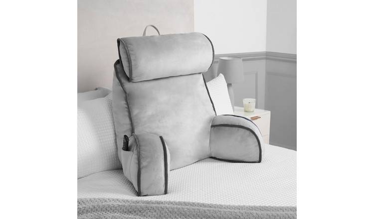 OHS Piped Edge Cuddle Cushion with Headrest - Silver