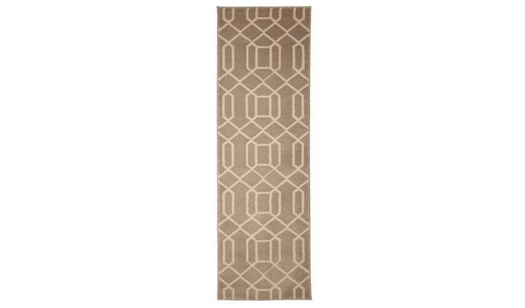 Mega Flooring Beige Modern Geometric Rug - 60 x 200cm