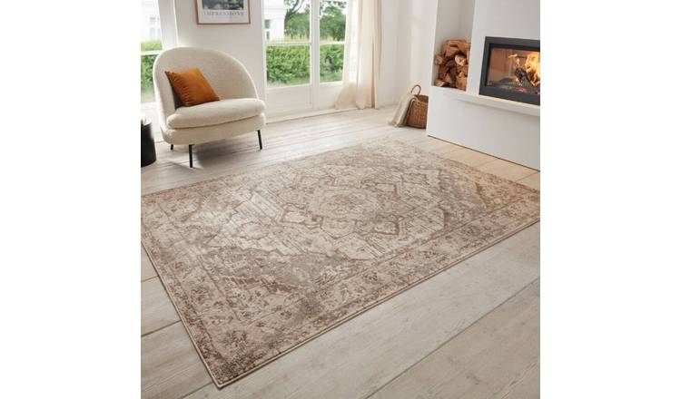 Hanse Home Brown and Cream Terrain Designer Medallion Rug - 200 x 280cm
