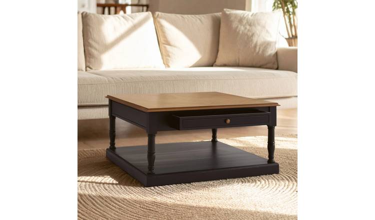 Orsina Square Wood Effect Coffee Table - Black and Natural