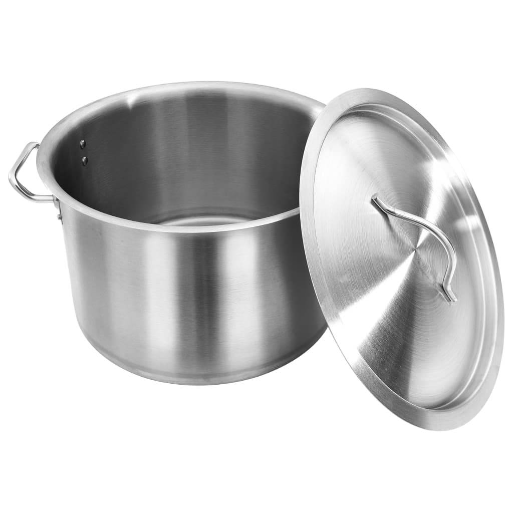 Walplus 24L Stainless Steel Stock Pot - Silver - 36x24 cm - Image 3