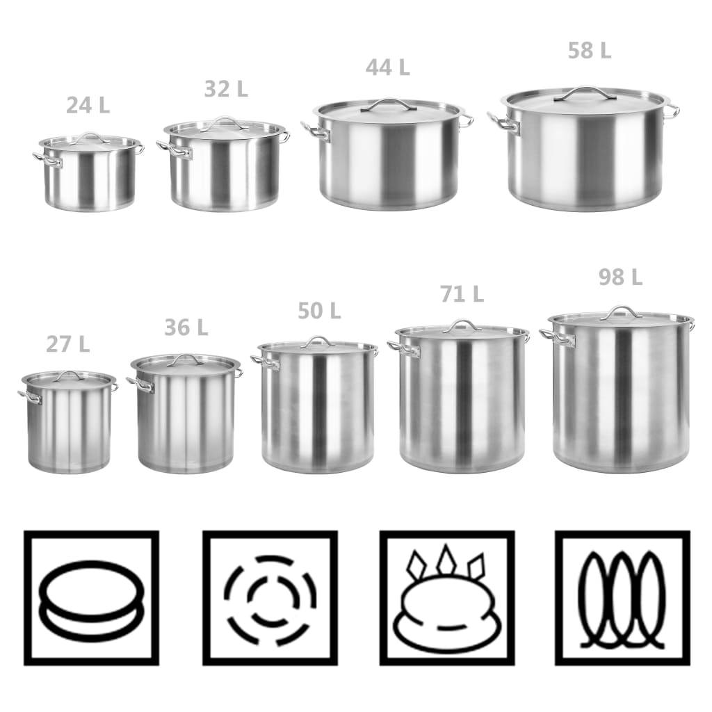 Walplus 24L Stainless Steel Stock Pot - Silver - 36x24 cm - Image 6