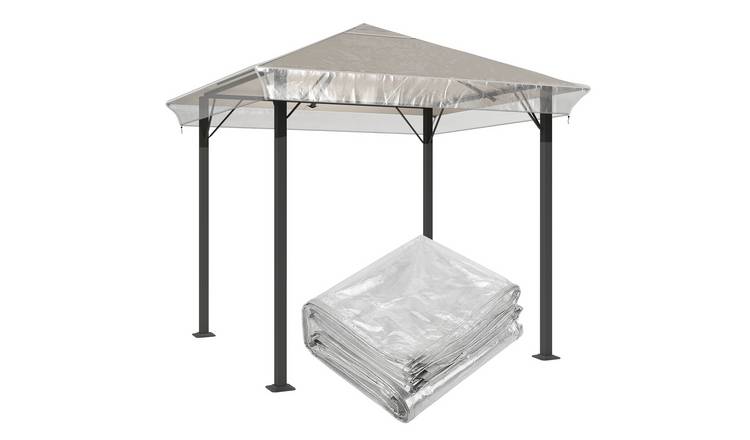 Outsunny Transparent Gazebo Replacement Canopy Cover Top Waterproof - Clear