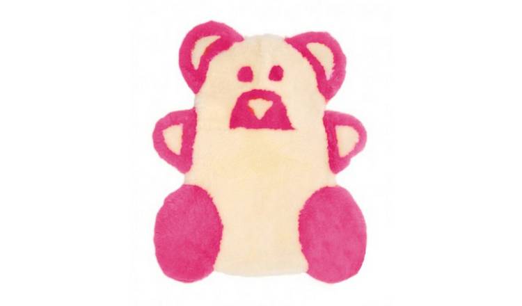 Eastern Counties Leather Sheepskin Teddy Bear Rug - Pink