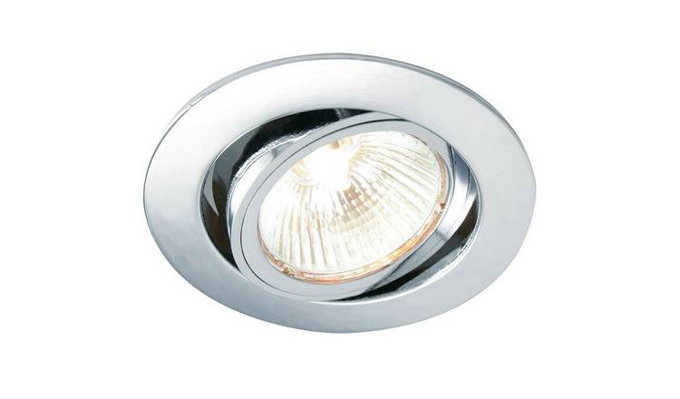 Loops Direct Shieldplus Aluminium Tilting Recessed Ceiling Downlight - Chrome