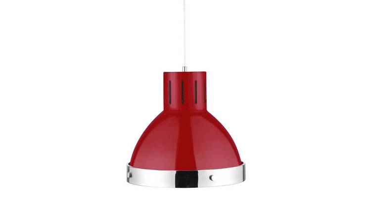 Orsina Jasper Metal Pendant Light - Red And Chrome