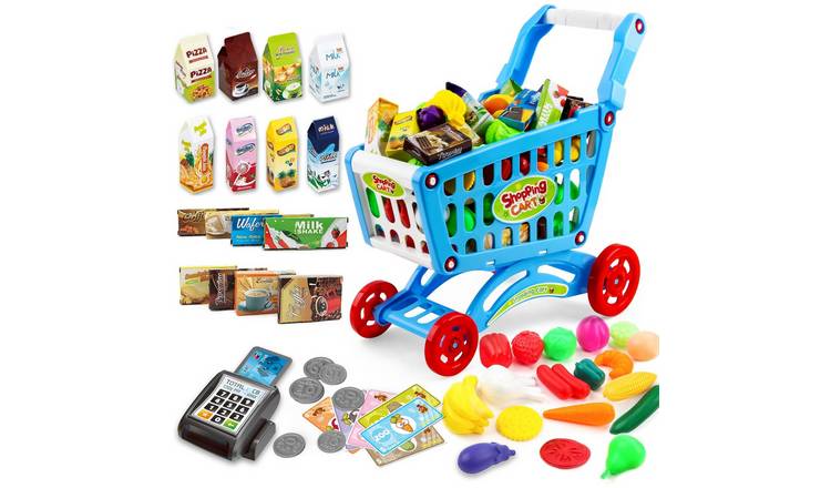 deAO Shopping Cart Trolley -Blue