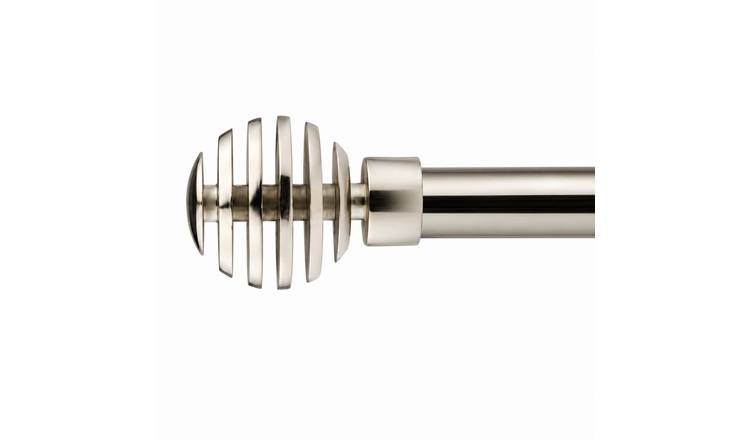 New Edge Blinds 16-19mm Silver Genva Eyelet Curtain Pole - 160cm - 300cm