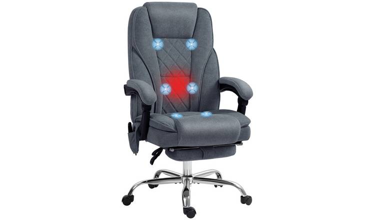 Vinsetto 6 Point Massage and Heat Massage Office Chair - Dark Grey