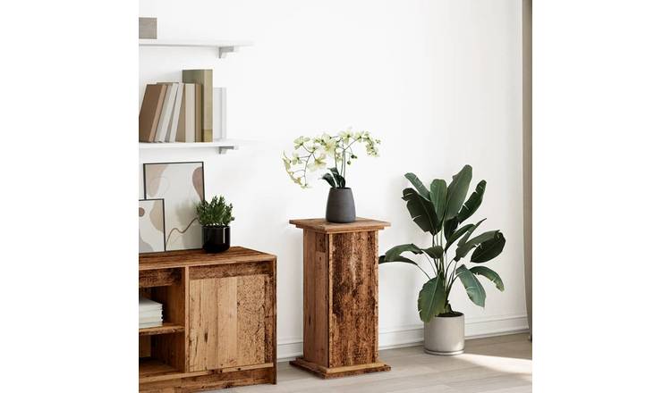 Walplus Engineered Wood Display Stand - Old Wood - 31 x 30 x 60 cm