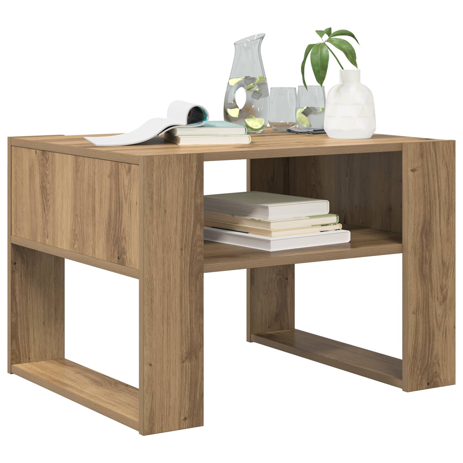 Walplus Engineered Wood Coffee Table - Oak - 66 x 53 x 45 cm - Image 2