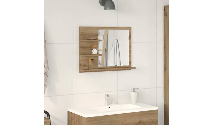 Walplus Bathroom Mirror Cabinet - Artisan Oak - 60 x 10.5 x 45 cm