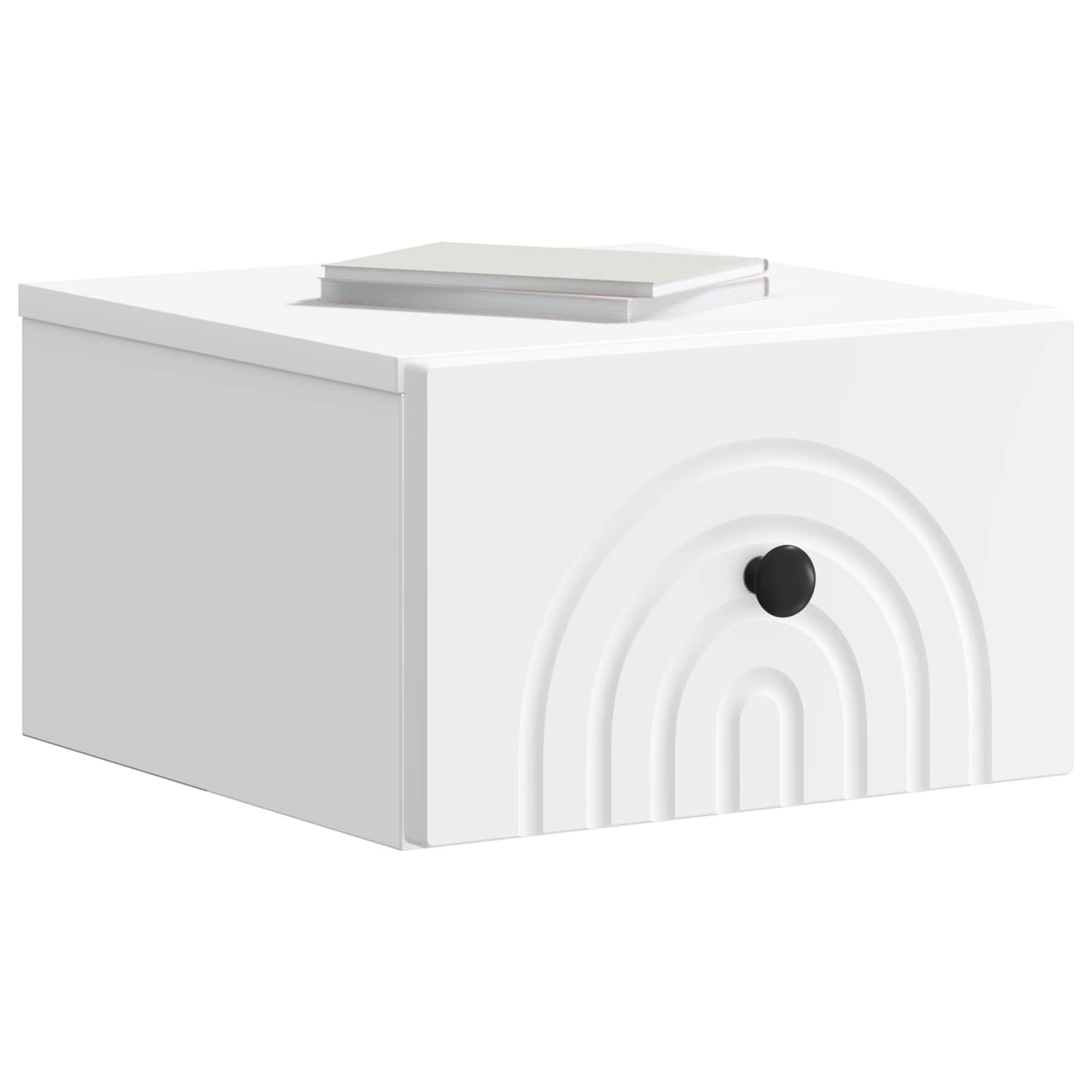 Walplus Pack of 2 Wall Mounted Bedside Table - White - 33 x 34.5 x 20 cm - Image 3