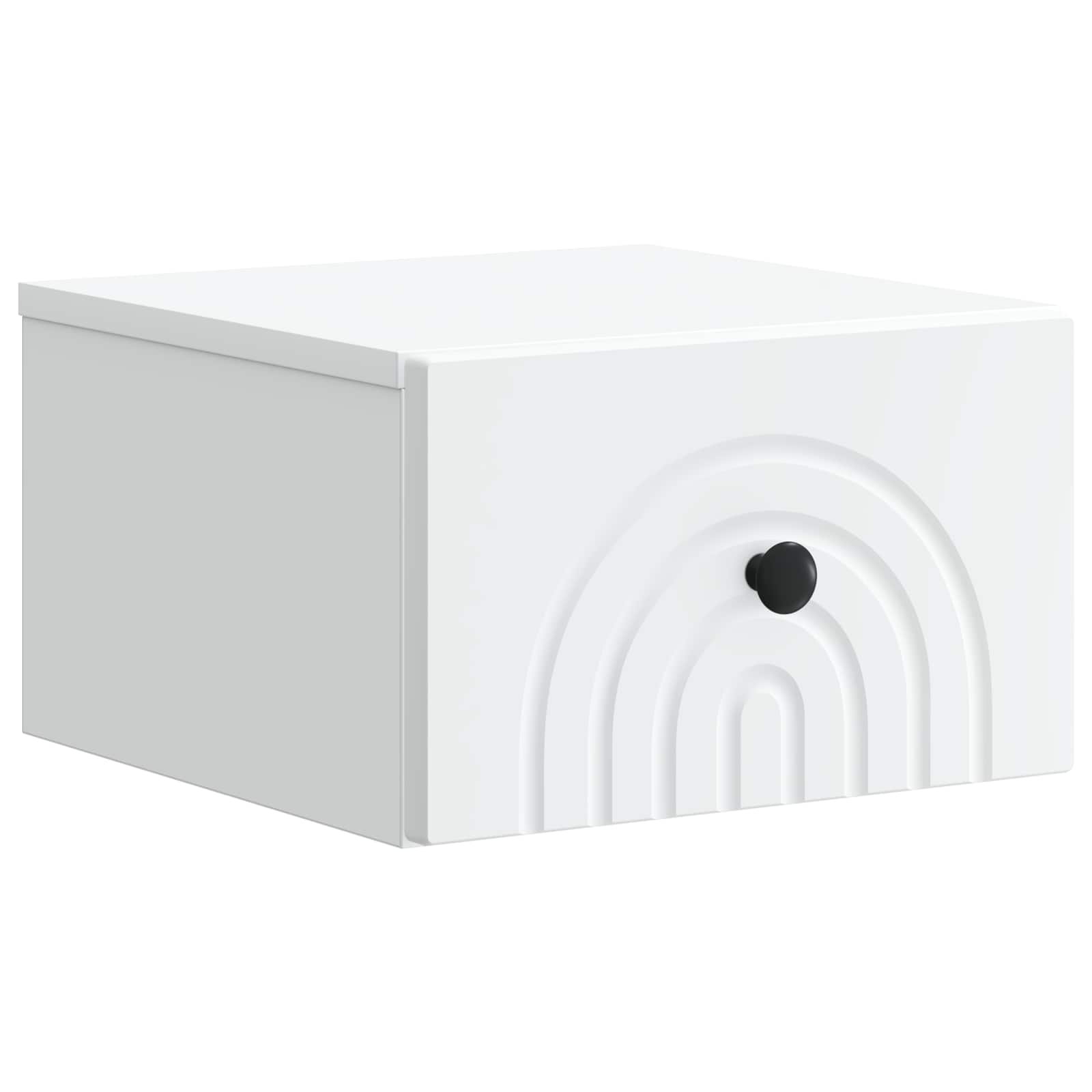 Walplus Pack of 2 Wall Mounted Bedside Table - White - 33 x 34.5 x 20 cm - Image 5