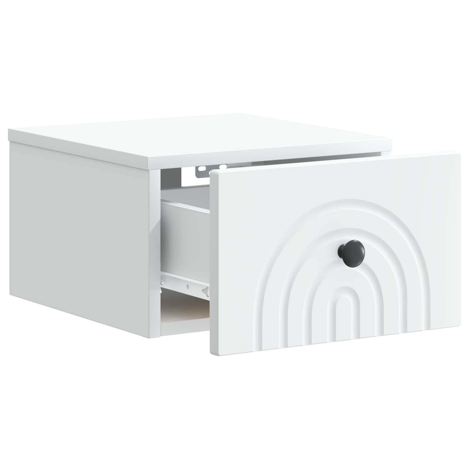 Walplus Pack of 2 Wall Mounted Bedside Table - White - 33 x 34.5 x 20 cm - Image 6