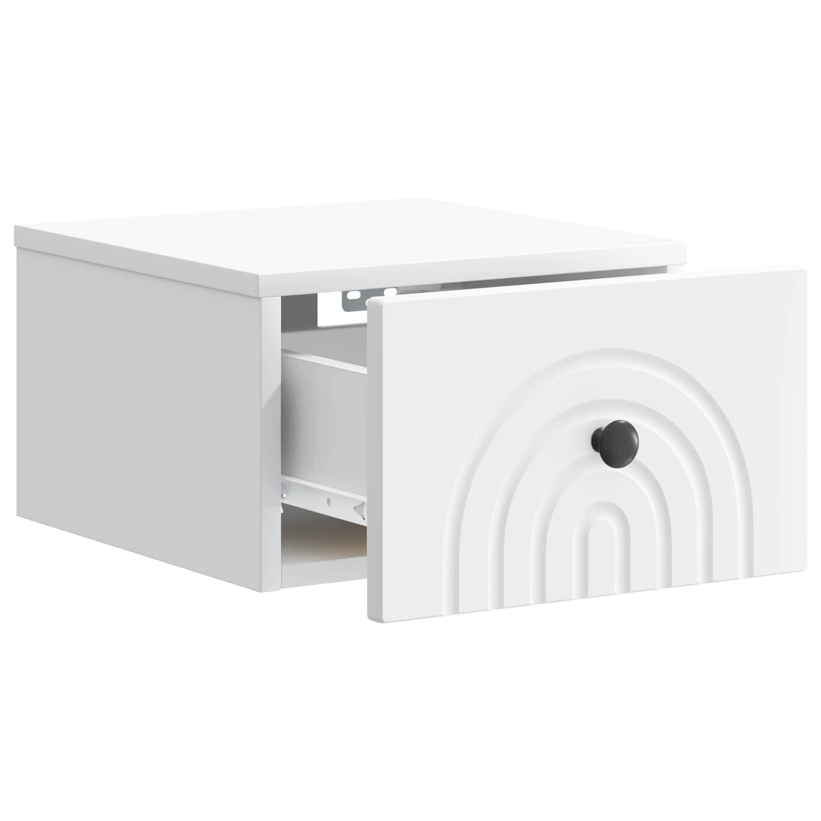 Walplus Pack of 2 Wall Mounted Bedside Table - White - 33 x 34.5 x 20 cm - Image 6