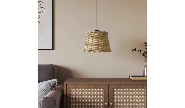 Walplus Brown Iron Wicker Ceiling Lampshade - 20 x 15cm