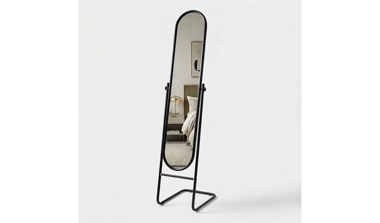 Harbour Housewares Round Full-Length Mirror - Black