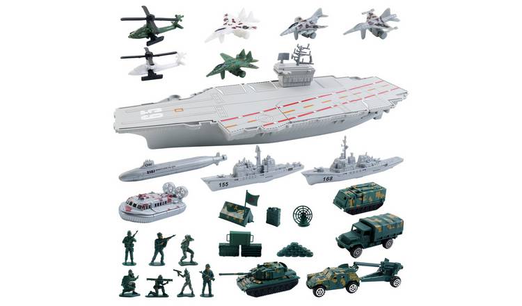 deAO Aircraft Carrier Military Toy Set - Grey