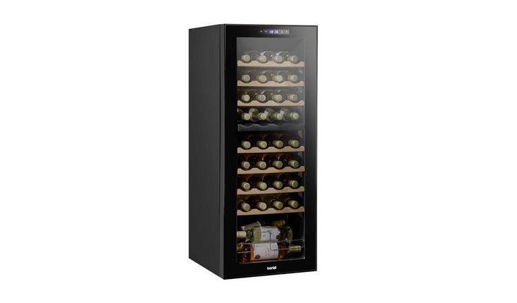 Baridi 36 Bottle Dual Zone Touch Control Wine Fridge - Black